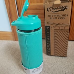 Masontops glass water bottle with neoprene cover
